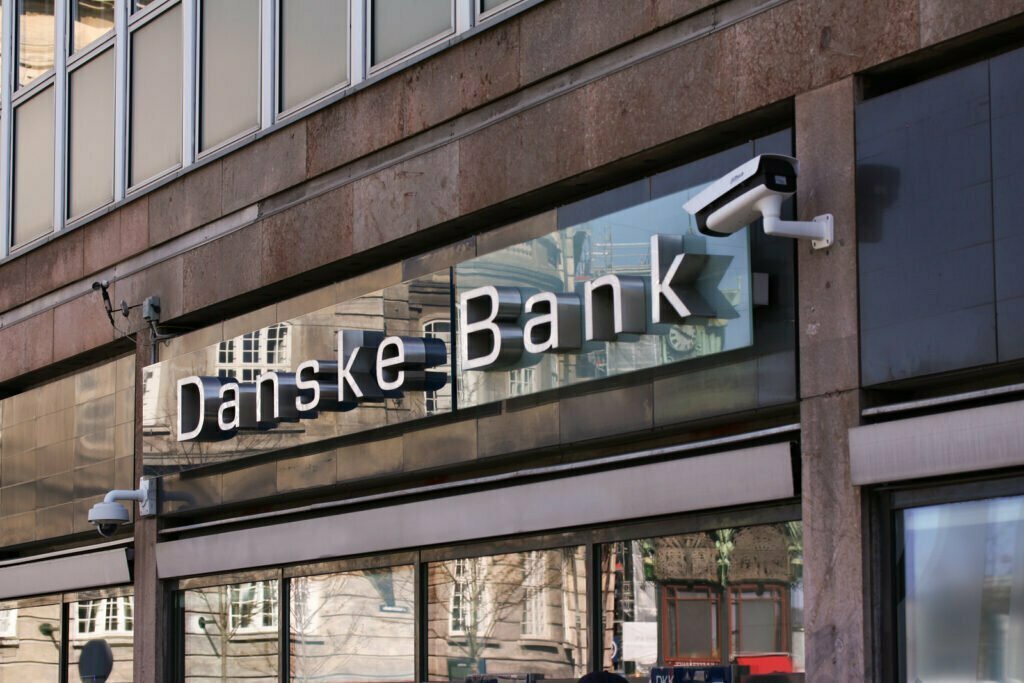 Danske Bank Logo On Front Of Branch. Danske Bank Is The Largest