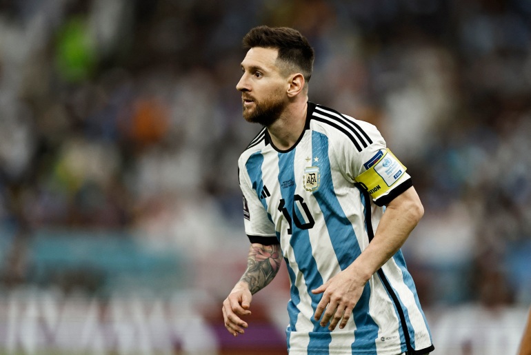 Argentinianul Lionel Messi în timpul meciului cu Țările de Jos.