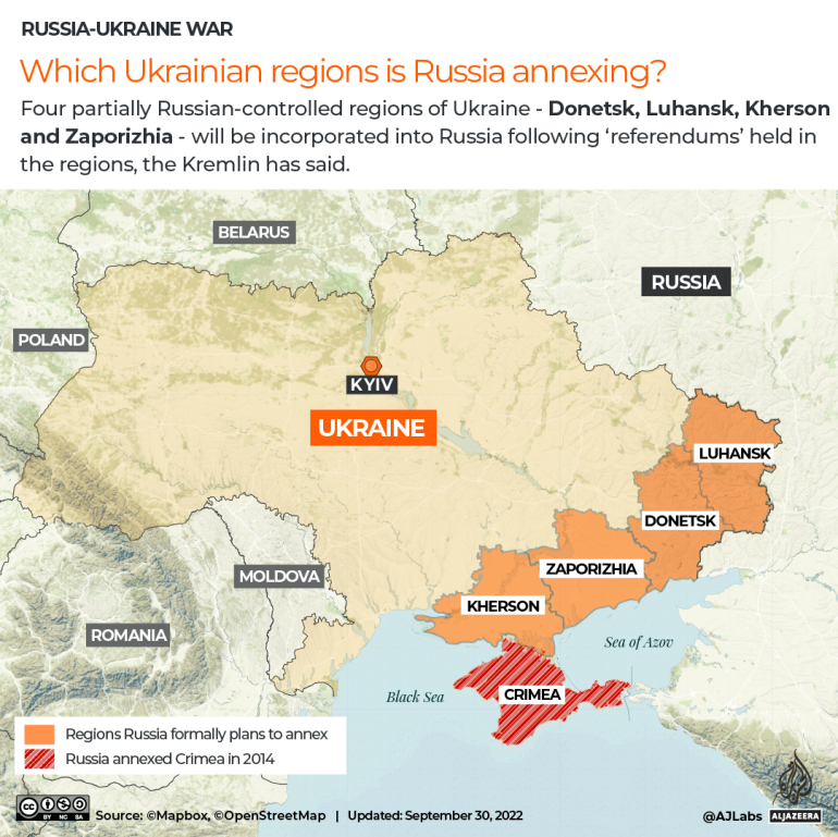 INTERACTIV Ce regiuni din Ucraina anexează Rusia-