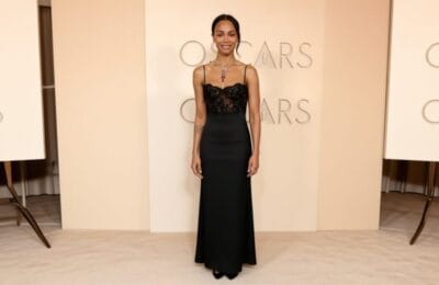 Zoe Saldaña, apariție memorabilă la Oscar 2026: Rochie Saint Laurent incendiară