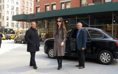 Anne Hathaway, apariție îndrăzneață în pantaloni transparenți Dolce & Gabbana, la New York