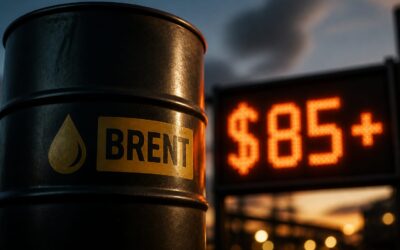 Cotația Brent a urcat la aproximativ 85 de dolari pe baril, iar presiunea se vede în costurile carburanților