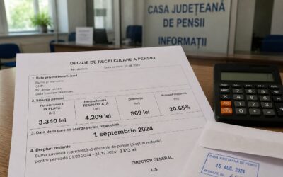 O pensie anticipată a crescut de la 2.812 la 3.340 de lei după recalcularea din septembrie