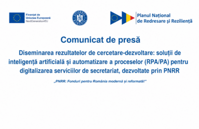 Un proiect PNRR de 5,5 milioane lei a dezvoltat soluții AI pentru servicii de secretariat medical
