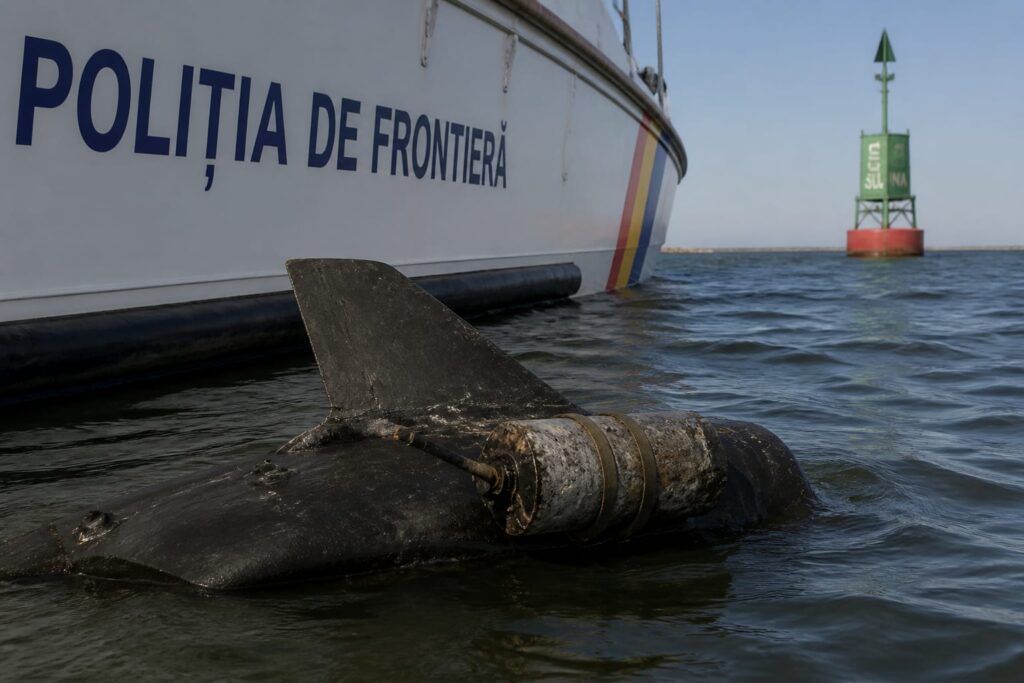Forțele Navale au neutralizat un fragment de dronă cu exploziv la 5 mile marine de Sulina
