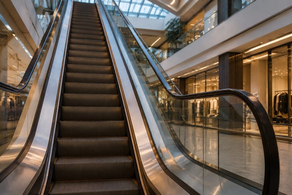 Scări rulante într-un mall NEPI Rockcastle